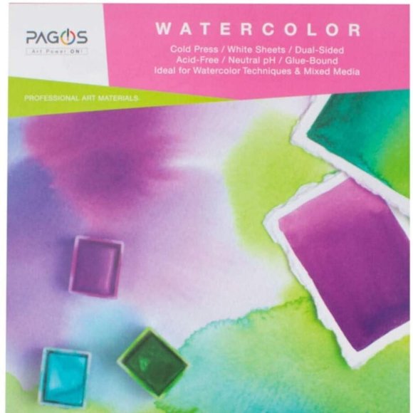 Pagos Watercolor Paper Pad 140 lb. 9x12" 60 Sheets - Picture 3 of 8